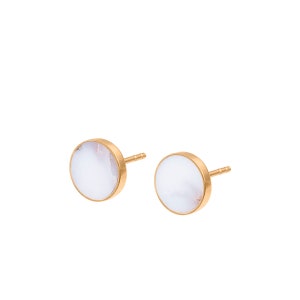 Bridesmaid Jewelry-Stud Earrings with Opal-Stud Earrings-White stone-Gold Jewelry-Fashionable Jewelry-Earrings Gemstone-Gift for Her-Gold