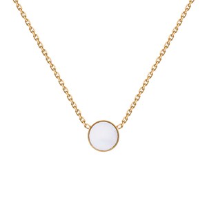 Minimalist Gold-Plated Necklace with White Raw Opal Stone Pendant | Sterling Silver | Unique Opal Jewelry