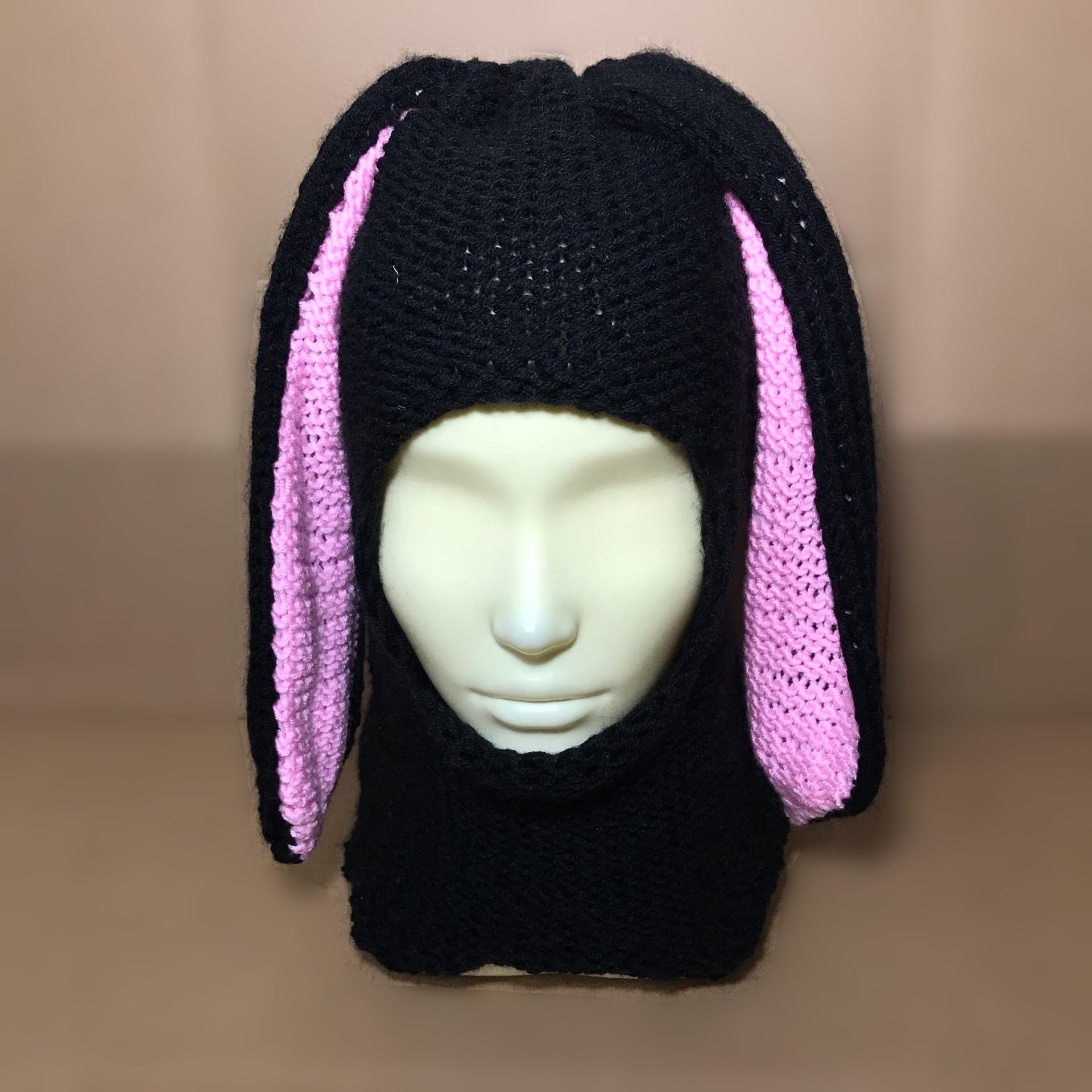 Emo bunny hat Knit bunny hood Rabbit ear hat adult teen Etsy