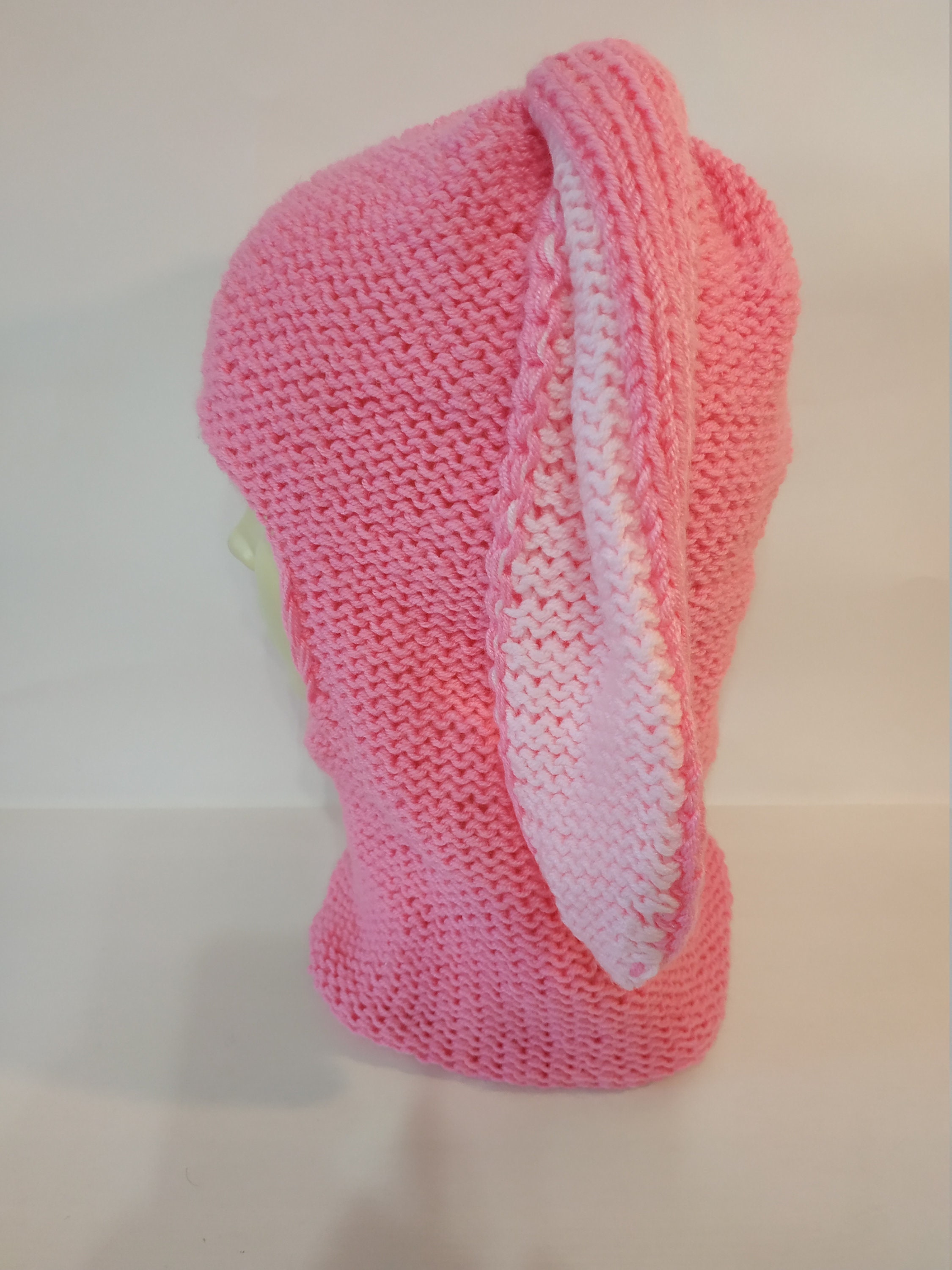 Cute Bunny hat long ears Knit balaclava Rabbit hood Animal Etsy