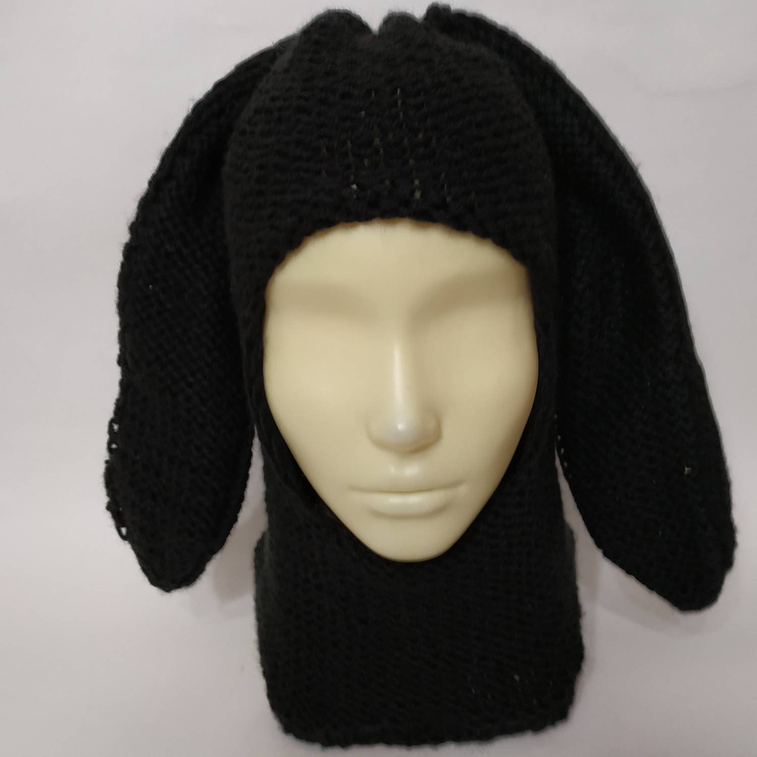 Emo bunny hat Knit bunny hood Rabbit ear hat adult teen Etsy