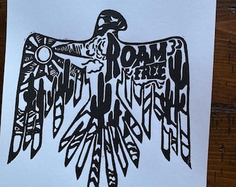 Lino Printed Thunderbird