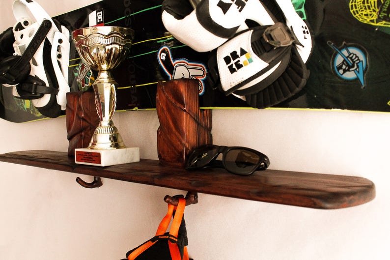 Wall Mount Snowboard Rack Best Gift For Snowboarder Snowboard Rack Best Gift