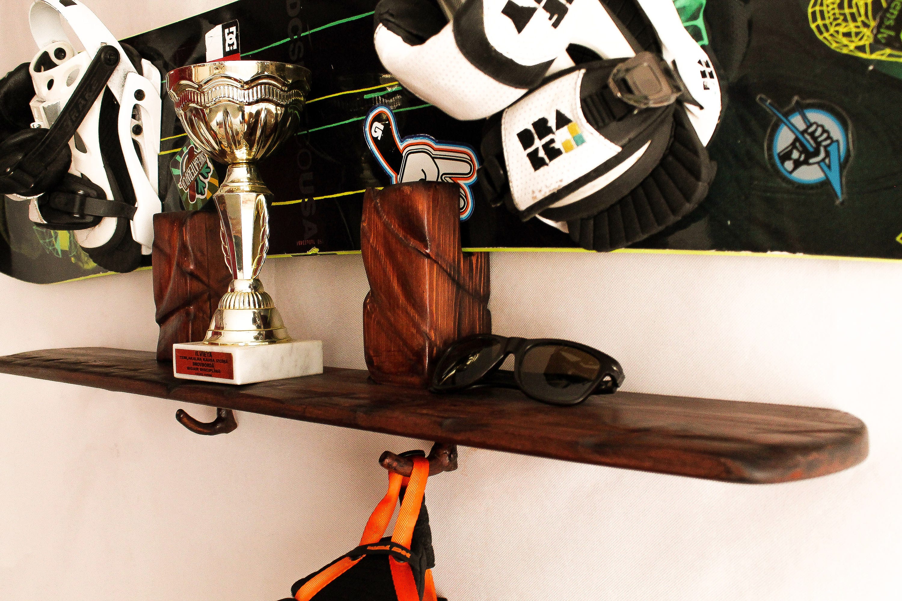 Wall Mount Snowboard Rack Gift For Snowboarder Snowboard Etsy