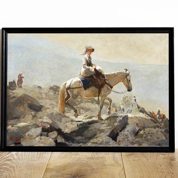 Woman Riding Horse Wall Art, Wall Decor The Bridle Path, White Mountains - Winslow Homer - Downloadable PRINTABLE Digital Art Image Painting