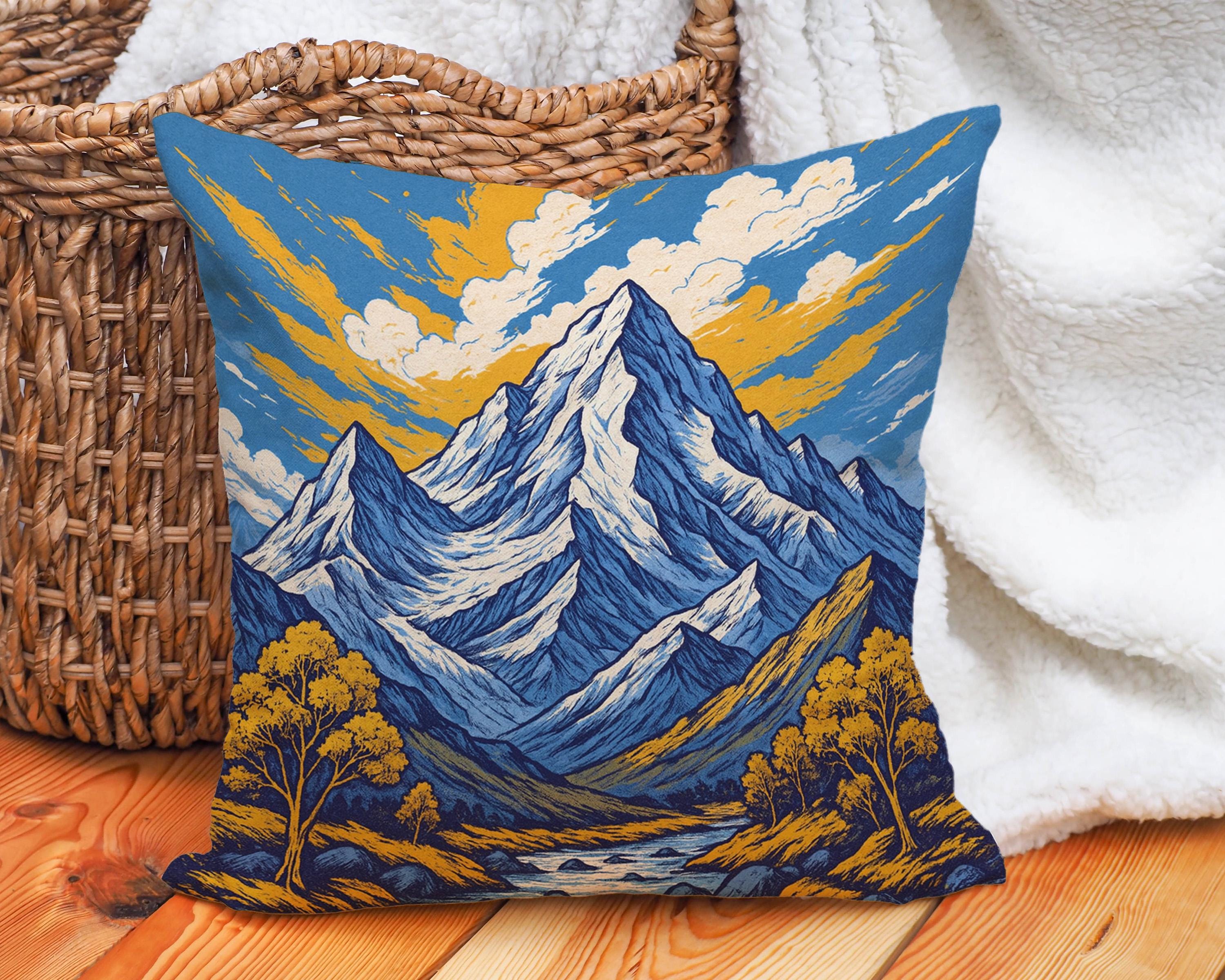 Mountain Range Cushion Cover – Bold Alpine Throw Pillow Case in