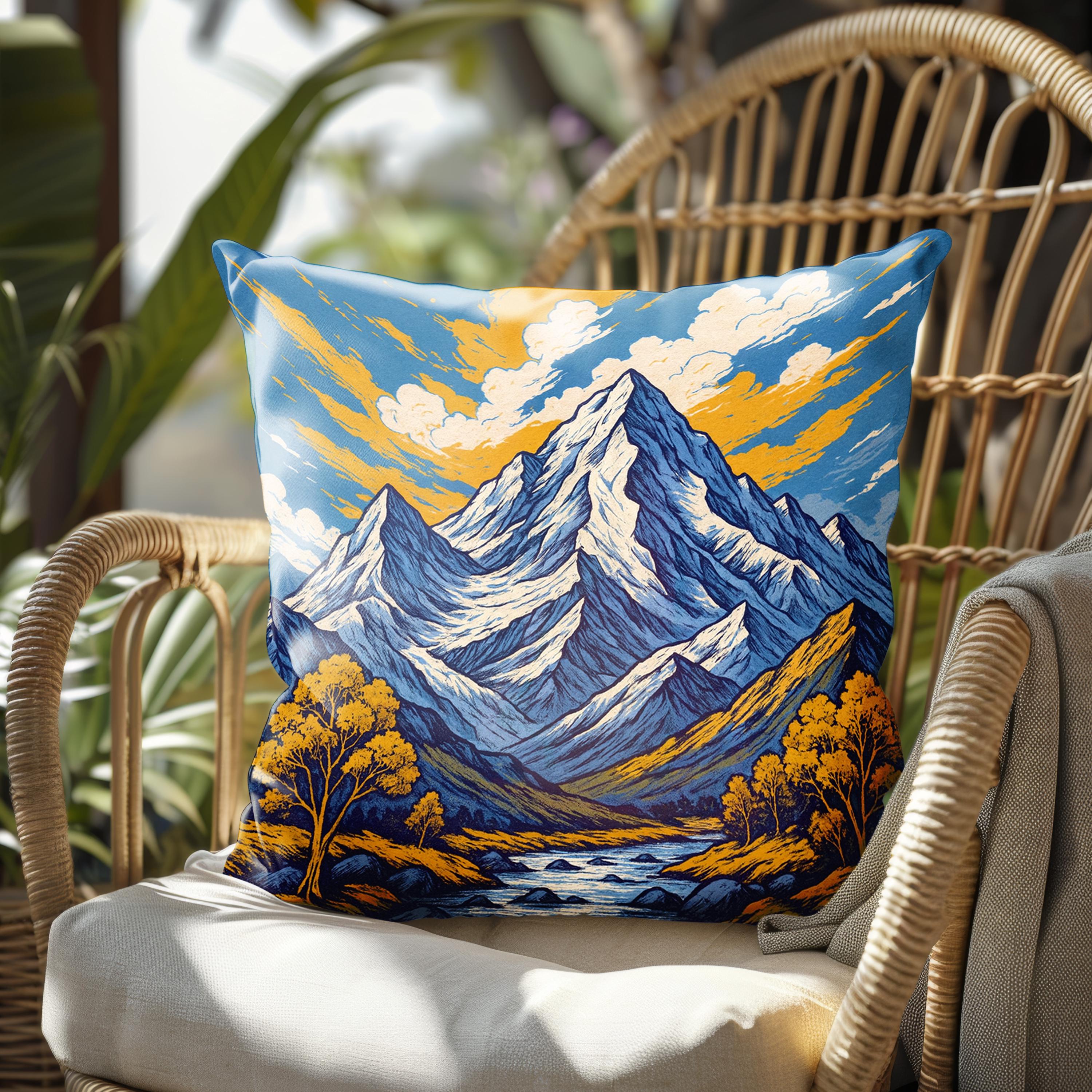 Mountain Range Cushion Cover – Bold Alpine Throw Pillow Case in