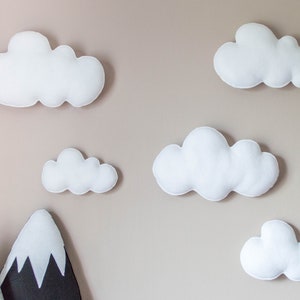 Cloud wall decor Five Set Clouds Wall Hanging White Soft Clouds Cot Decorations Baby Room Decor Sky Wall Clouds Cute Wall Decorations