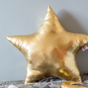 Almohada estrella Cojín estrella dorada Almohada cuna cama Almohadas en forma de estrella Cojín infantil Almohada de regalo para niños Decoración de la habitación del bebé Cojín dorado