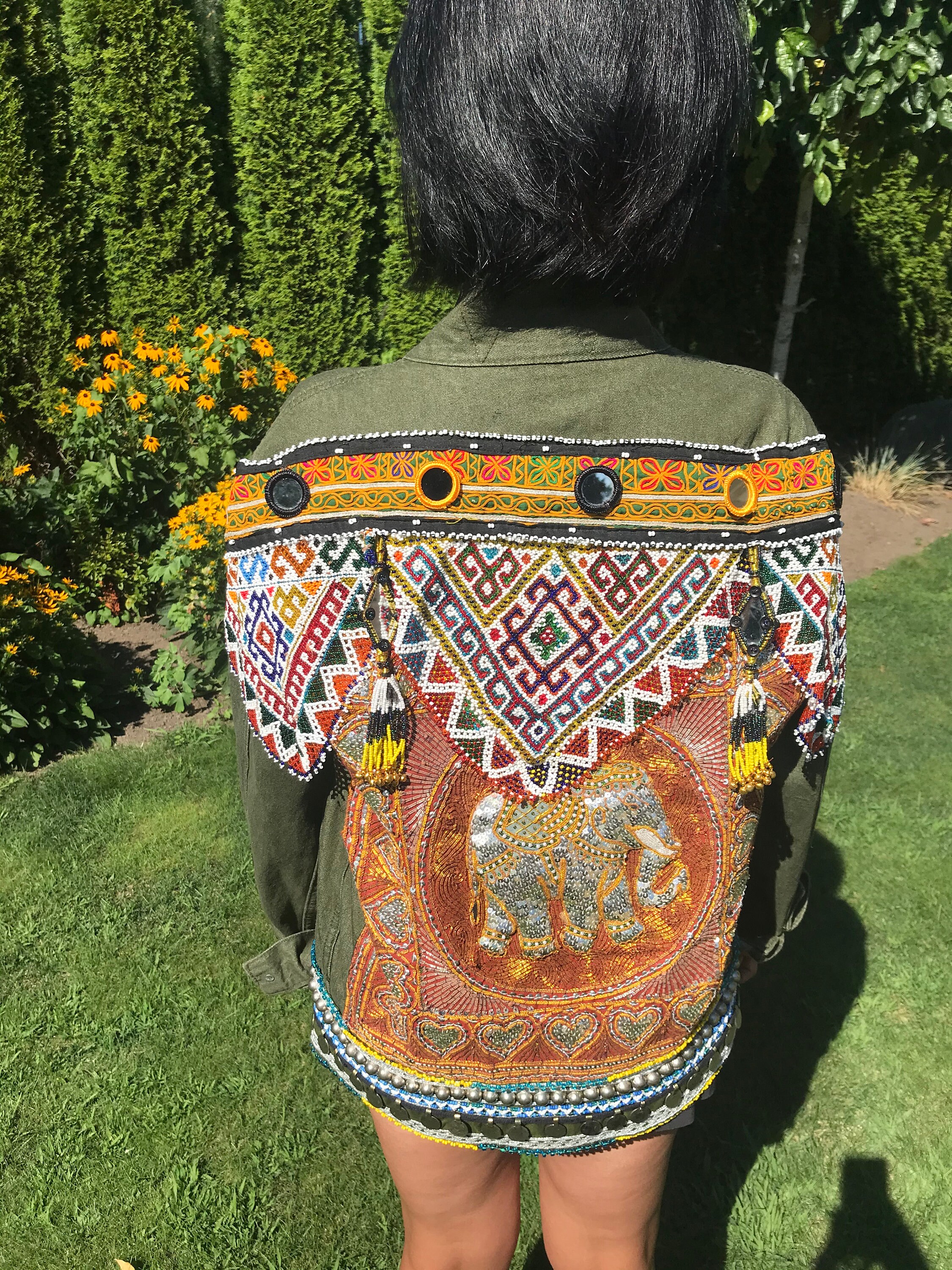 Embellished Elephant Jacket Silver 