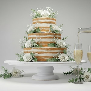 Alzata per torta XXL in legno, bianca, stile matrimonio, extra large, in faggio massello con base rinforzata per torte extra large e pesanti, bianco shabby chic classico
