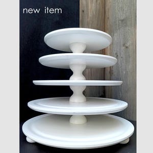 MACARON DISPLAY wood wedding WHITE 5-tiered, Macaron stand tray, cup cake stand, pastry shop confectionery equipment, plywood-beech 0.5 inch