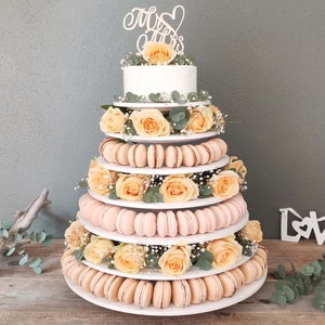 MACARON TOWER wood 7-tiered WHITE, wooden Macaron stand, Macaron display, dessert stand, wedding gift Macaron, cup-cake-stand, massive beech