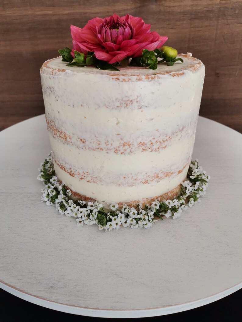 CAKESTAND wood wedding, cake platter, cake plate, Pastry shop, 17/15.5/10 inch 43,2/39,3/25,6 cm, LA PERLE Shabby white, beech wood massive image 7
