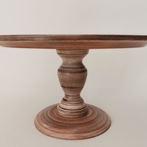 CAKE STAND wood large, cake plate, cake platter, confectionery pastry shop equipment, 18/17/14/13 inch 45,5/43,2/36/33 cm GALA Nutmeg image 1