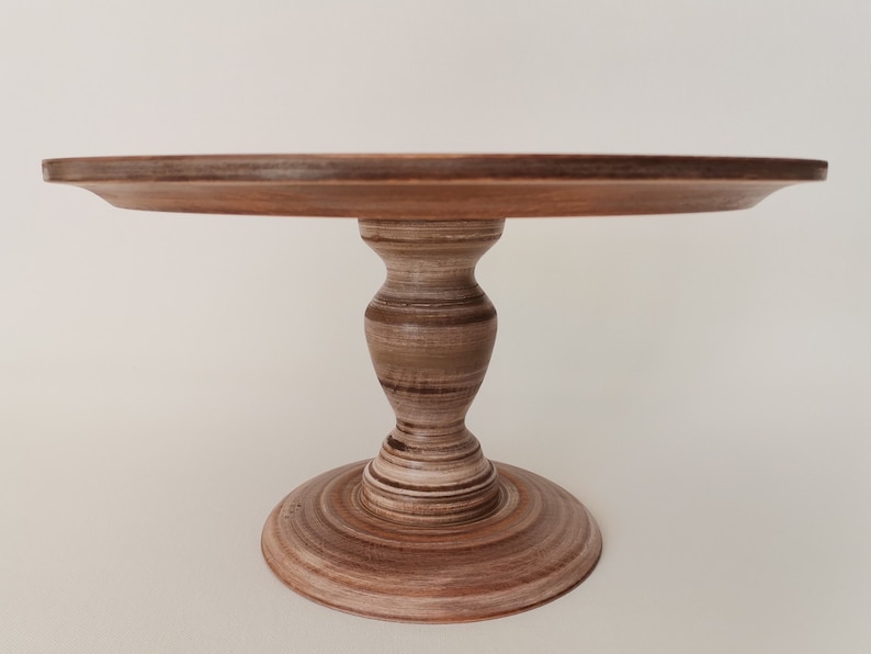 CAKE STAND wood large, cake plate, cake platter, confectionery pastry shop equipment, 18/17/14/13 inch 45,5/43,2/36/33 cm GALA Nutmeg image 1