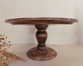 CAKE STAND Gala, massive Beech, antiquebrown stained, 17.0/15.4/14.0/13.0/12.0/10.0/7.5 inch 43,2/39,2/36,0/33,0/30,7/25,6/19,0 cm