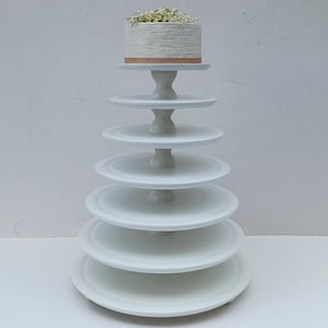 MACARON tower stand tray pyramid display wedding 17-tiered wood event pedestal cake stand confectionery equipment, plywood beech 12mm WHITE