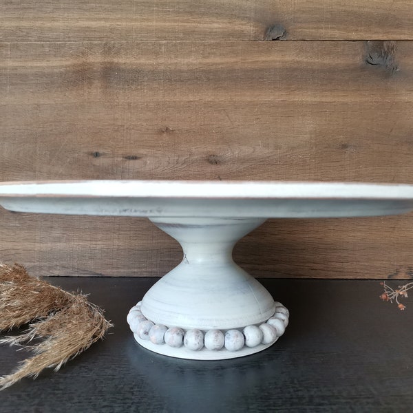 CAKESTAND wood wedding, cake platter, cake plate, Pastry shop, 17/15.5/10 inch  43,2/39,3/25,6 cm, LA PERLE Shabby white, beech wood massive