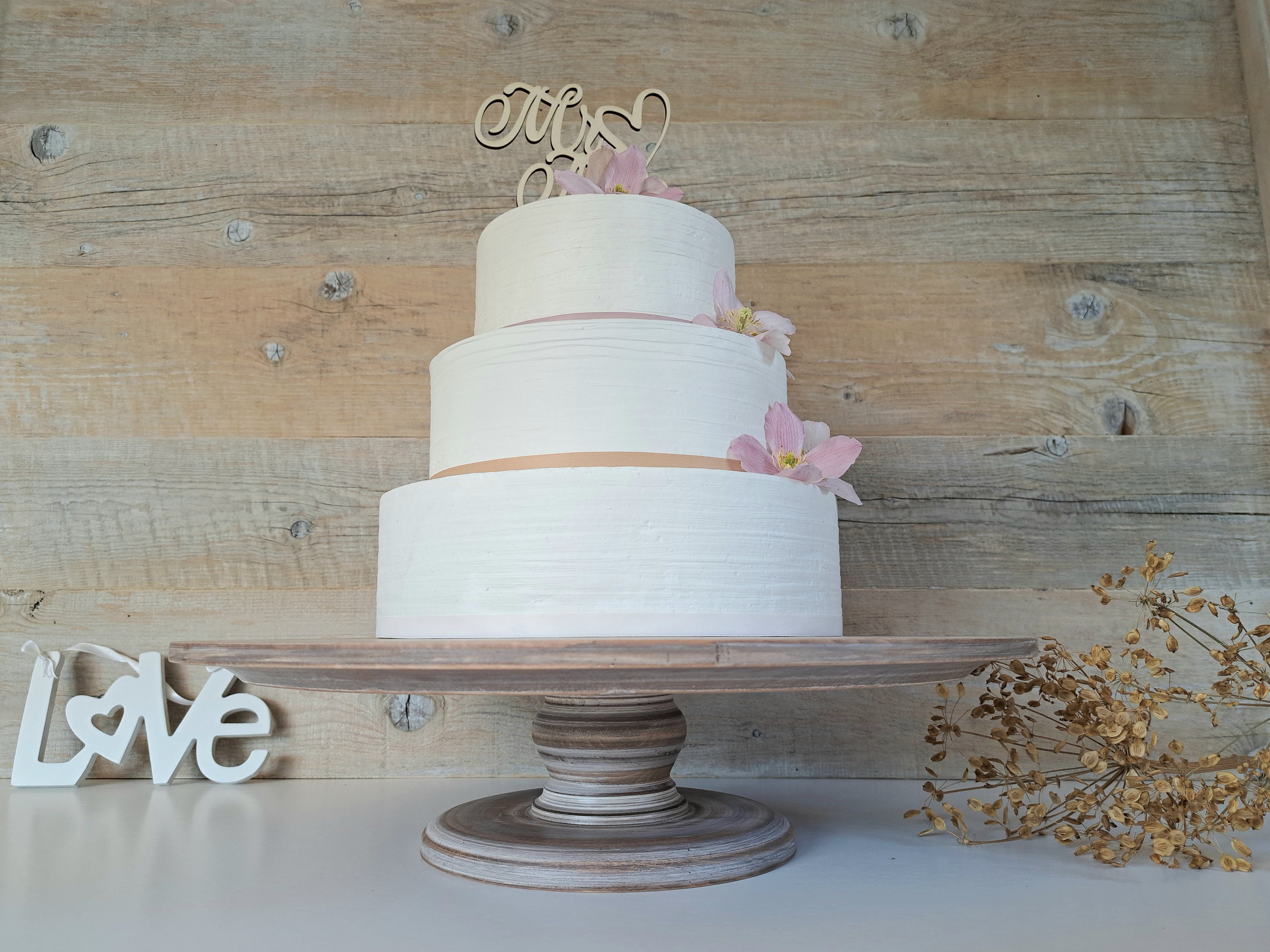 Alzate Per Torte In Legno Naturale, 2 Pezzi Da 28 E 32 Cm, Supporto Rotondo Per Matrimonio, Compleanno, Baby Shower, Decorazioni Fai Da Te