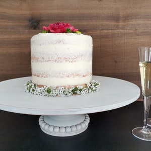 CAKESTAND wood wedding, cake platter, cake plate, Pastry shop, 17/15.5/10 inch 43,2/39,3/25,6 cm, LA PERLE Shabby white, beech wood massive image 2