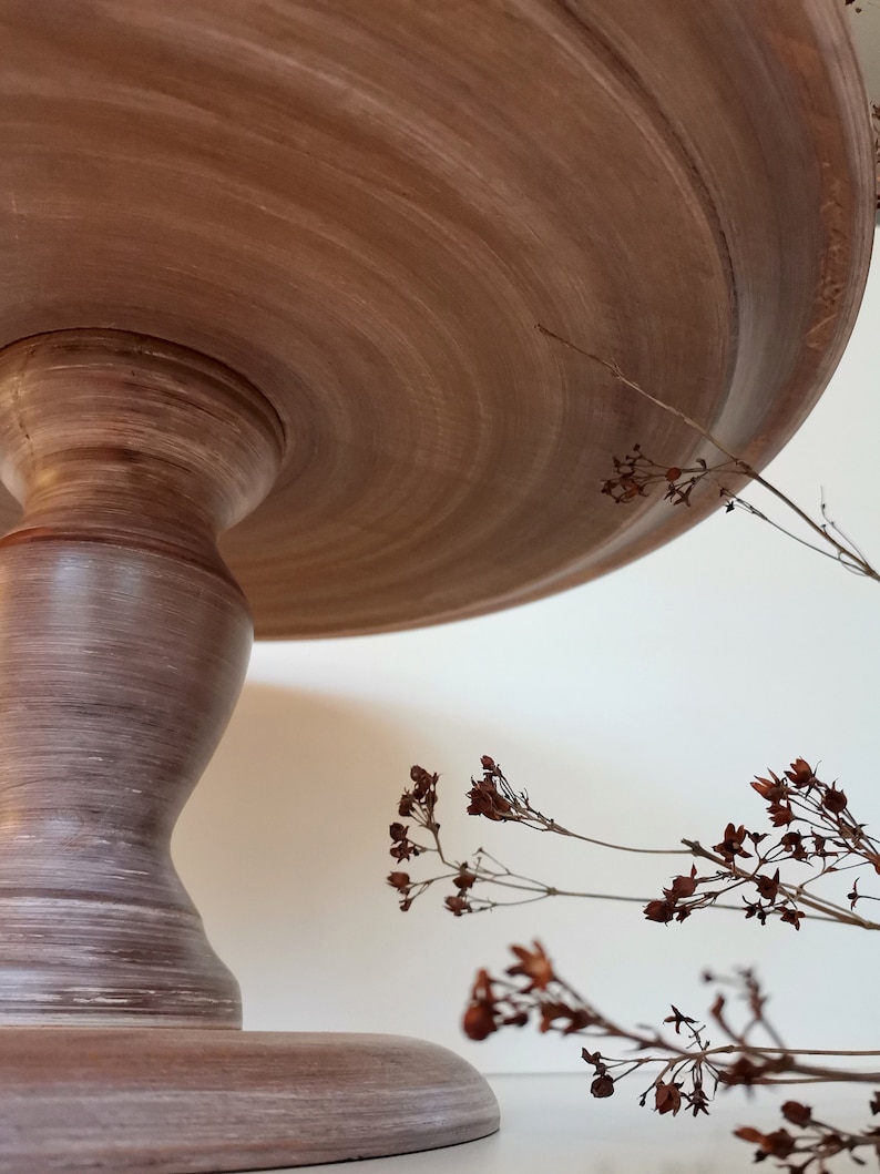 CAKE STAND wood large, cake plate, cake platter, confectionery pastry shop equipment, 18/17/14/13 inch 45,5/43,2/36/33 cm GALA Nutmeg image 4