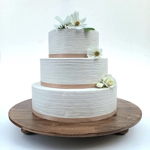 Assiette à gâteau en bois pour gâteau de mariage, marron, fournitures de confiserie personnalisées, 33/36/39,5/43,2/45,5 cm, 13/14/15,5/17/18 pouces, hêtre massif
