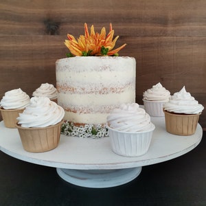 CAKE STAND wood white wedding, cake plate, 18/17/15.5/14/13/12 inch 45,7/43,2/39,2/36/33/30,7 cm CLASSIC Shabby White beech image 7