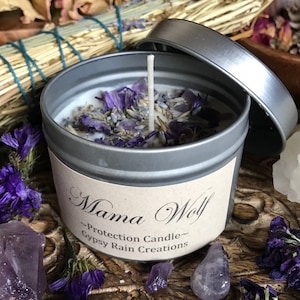 Mama Wolf Candle * Baby candle * Birthday Gift * Baby Shower * Bohemian * Goddess * Mother * Crystal Candle * Magic * Christmas Gift