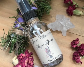 Space Cleansing Sage Spray * Spiritual * Smudging * Oils * Meditation * Christmas * Essential Oils * Sage * Crystals * Spiritual Gift