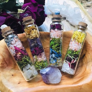 Crystal + Botanical Magical Altar Bottles * Birthday Gift * Crystal Healing * Christmas Gift * Terrarium * Spiritual Gift