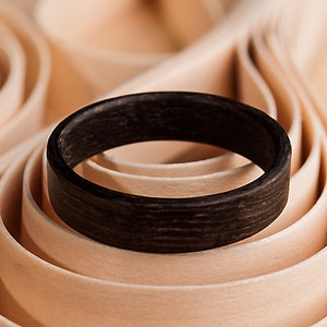 Wood ring band Handmade bentwood ring for women and for men