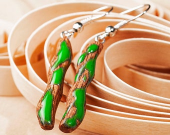 Handcrafted Wood Earrings: Hypoallergenic Dangle Statement Earrings for Women - Unique Style and Comfort Combined