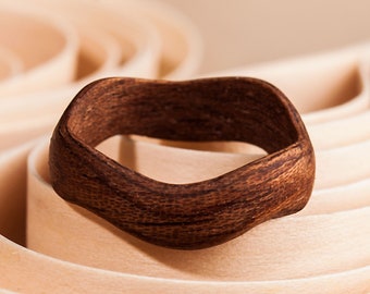 Wood ring band Handmade bentwood ring for women and for men
