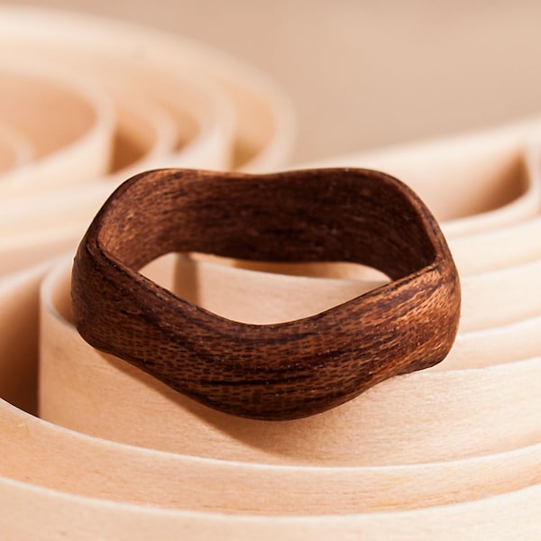 Wood ring band Handmade bentwood ring for women and for men