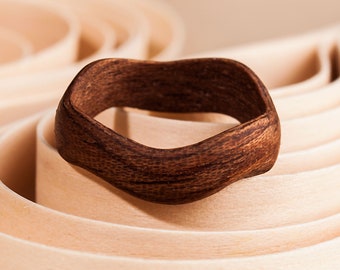 Wood ring band Handmade bentwood ring for women and for men