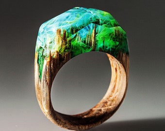 Wood Resin Rings