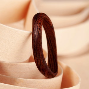 Wood ring band Handmade thin wood ring bentwood ring for women and for men