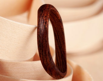 Wood ring band Handmade thin wood ring bentwood ring for women and for men