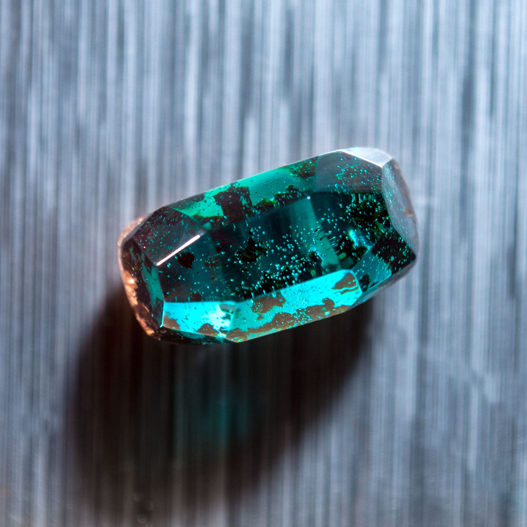 指輪・リング EOU STUDIO MENS TEXTURE R4 Green Ring Resin and Wood - Exotic Wood Ring With Multi