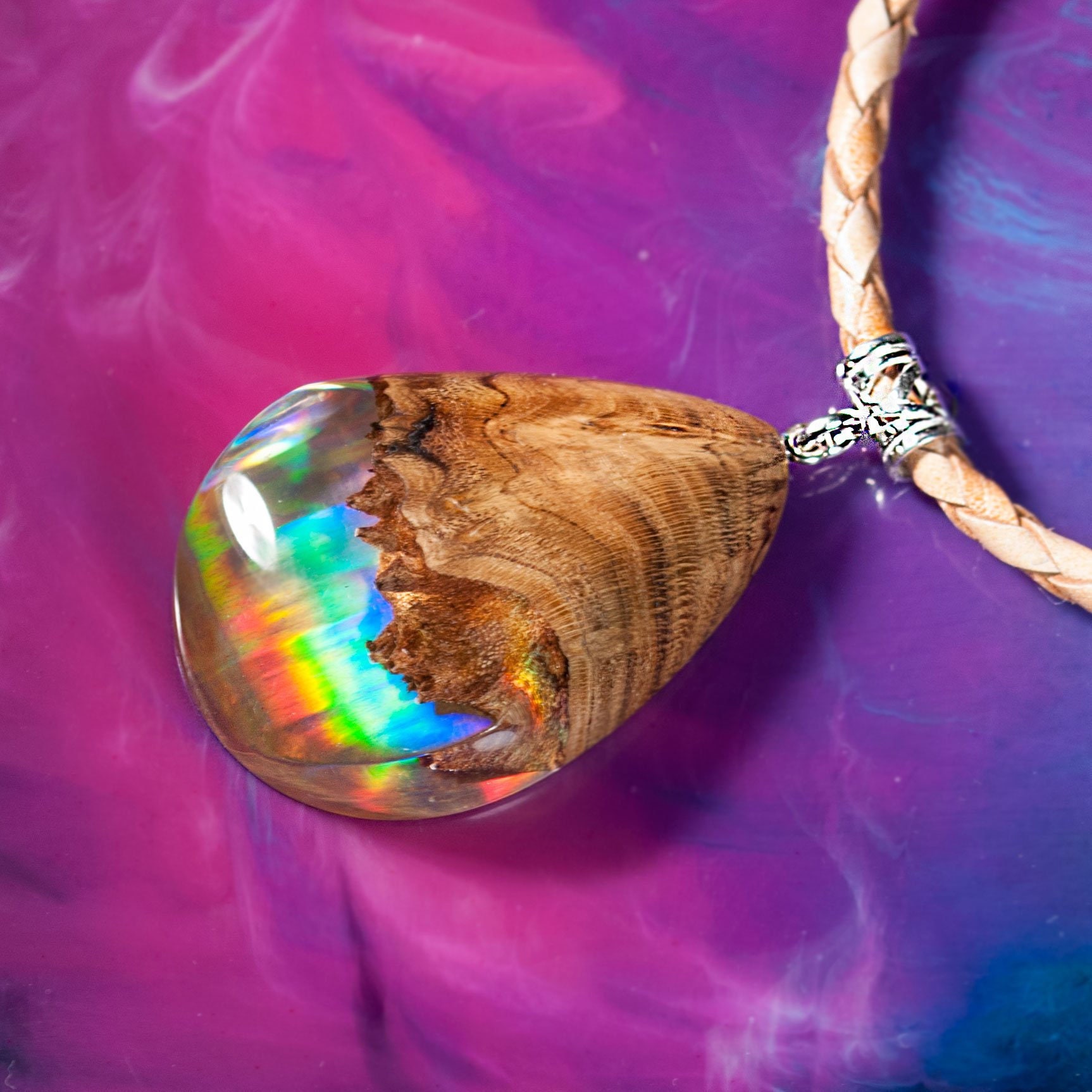 Wood Resin Necklace Girlfriend Birthday Gift for Her Wooden Etsy