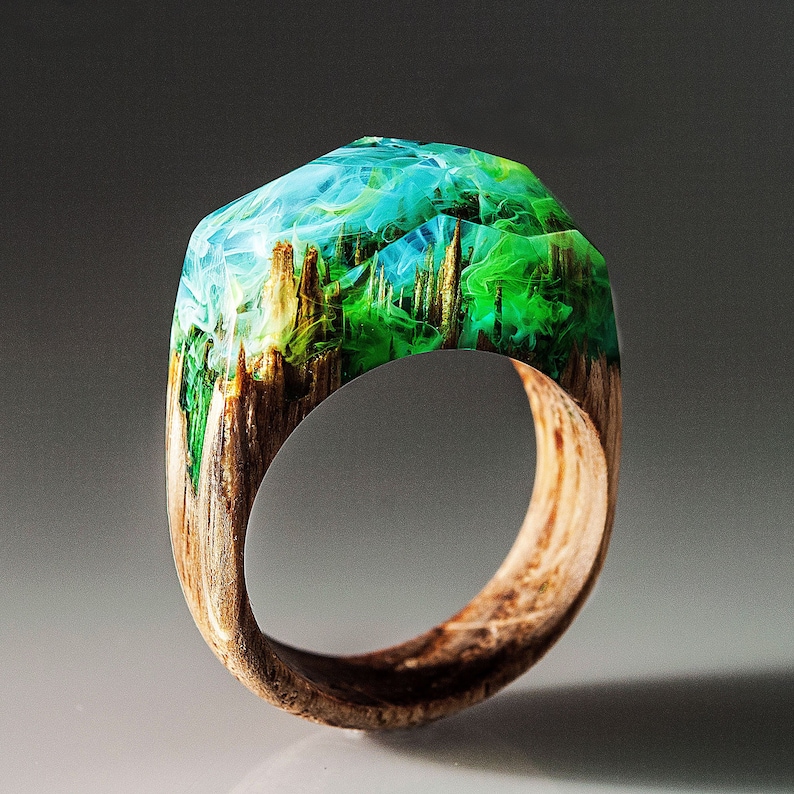 Wood Resin Ring for Women image 1