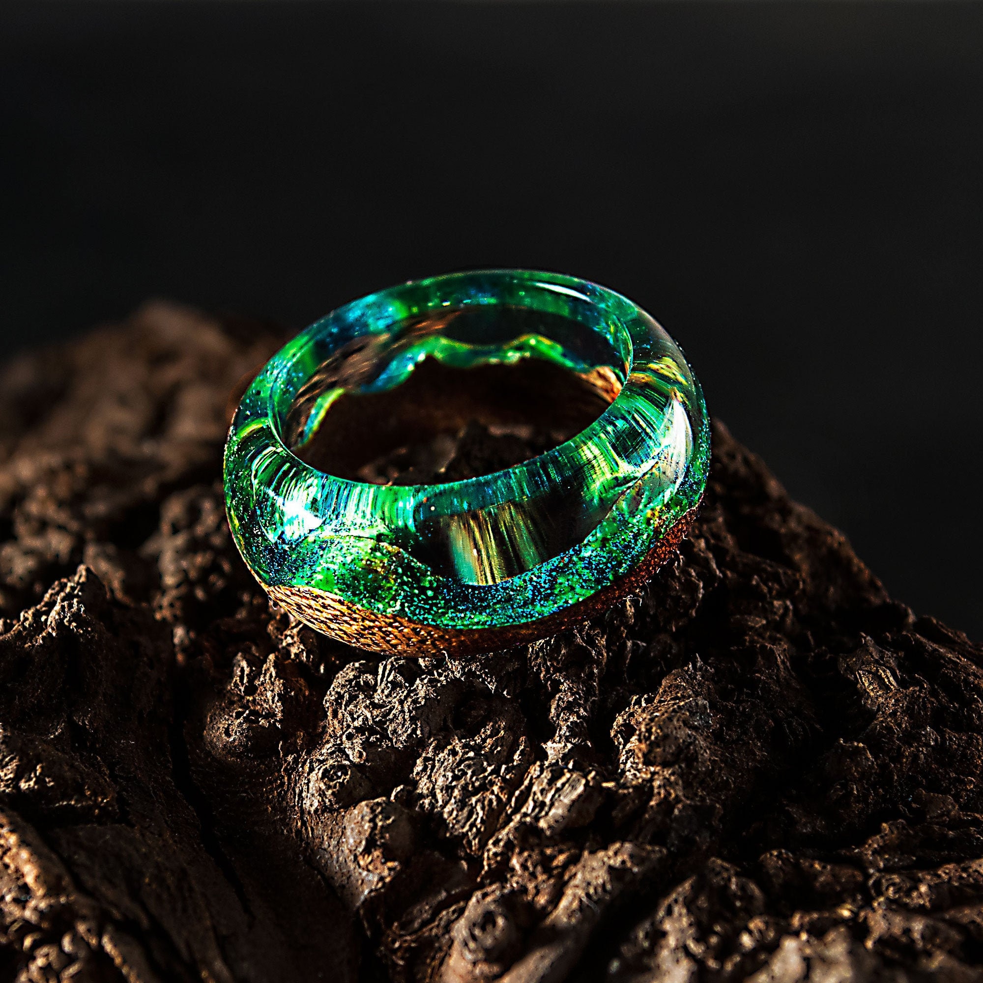 Exotic on sale wood rings
