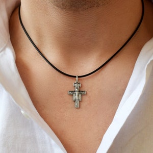 Sterling Silver San Damiano cross pendant, Saint Damian 0.925 Sterling silver crucifix, Sterling silver cross necklace, Italian jewelry