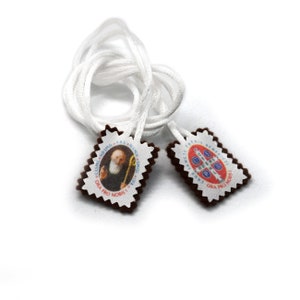 Saint Benedict Felt Scapular: Traditional Catholic Necklace