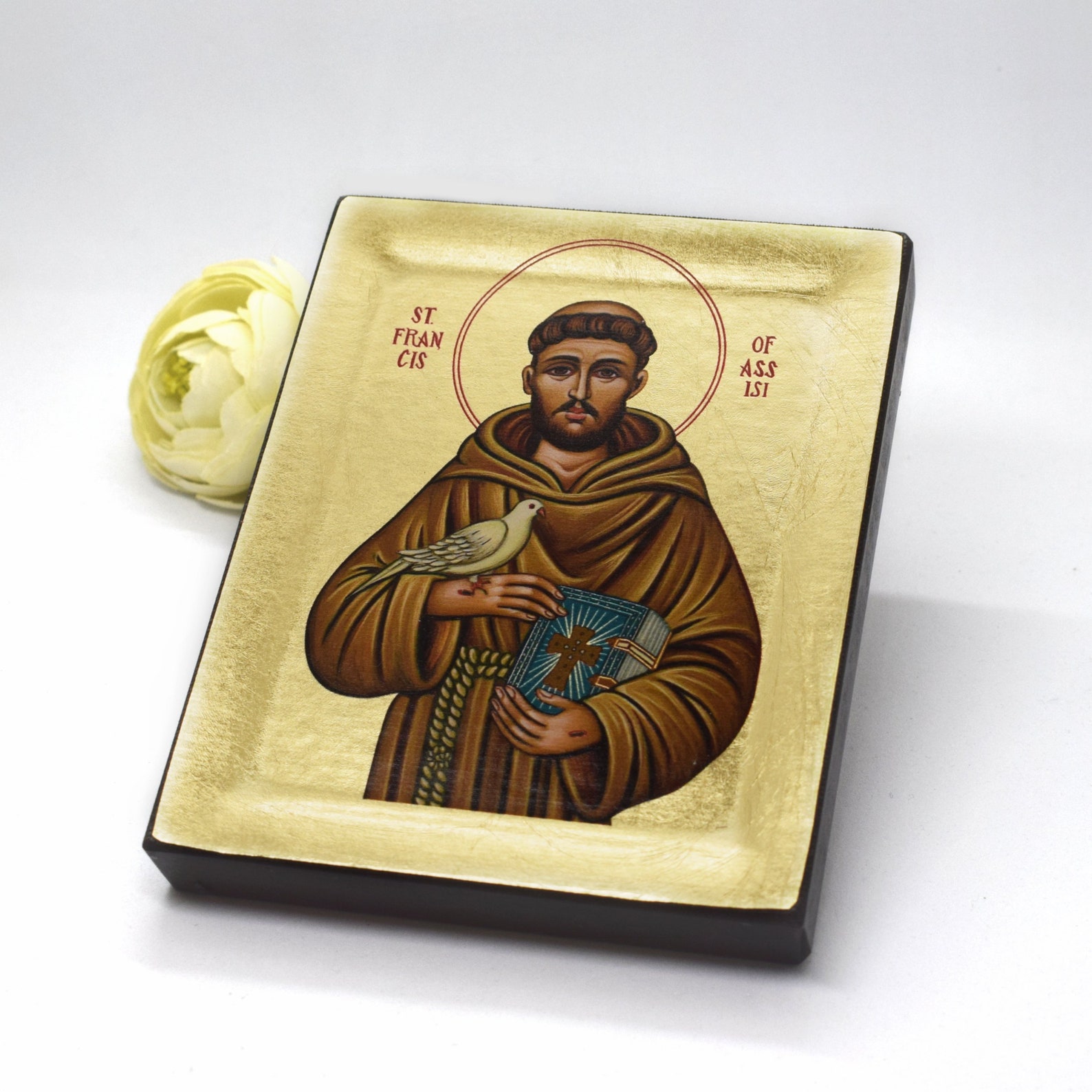 Handmade Saint Francis of Assisi Icon: Byzantine Christian Art on Wood ...