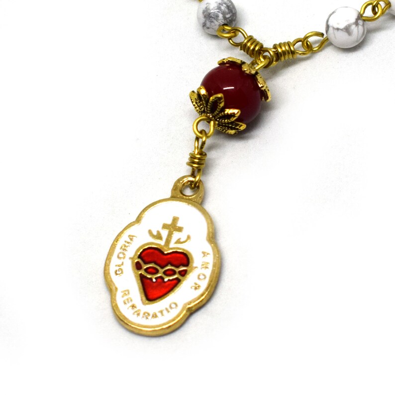 Coroncina Del Sacro Cuore Di Gesù Coroncina tascabile del Sacro cuore di Gesù coroncina pietre | Etsy Italia