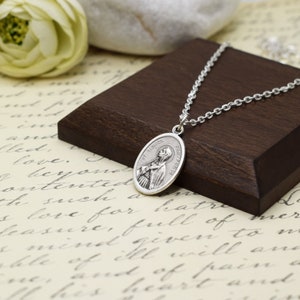 St. Monica Medal Necklace, Saint Monica patron saint of mothers, Italian medal Necklace, Christian Jewelry