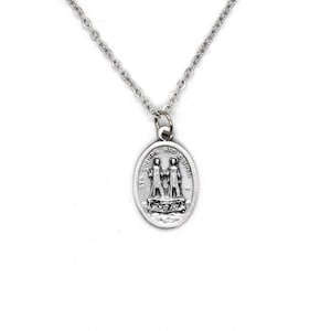 Saints Cosmas and Damian Catholic Healing Saints Necklace – Patron Saints of Doctors, Pharmacists, Medicine – Religious Medal Pendant