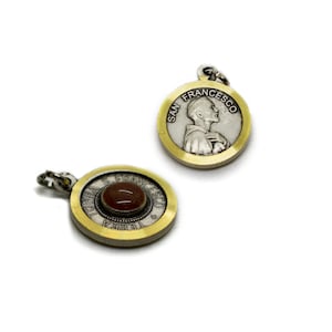 Relic / Reliquary Medal dust from Tomb of St FRANCIS ASSISI / San FRANCESCO, Franciscan pendant, Religious Italian medal